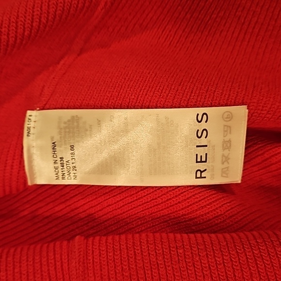 💕REISS💕 Dakota Sweetheart Neck Knitted Bodycon Dress ~ Pink Medium M - Picture 15 of 16